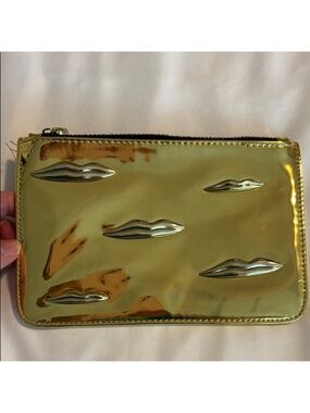NARS Man Ray for NARS shiny gold Make up bag cosmetic bag lip embossed top zip